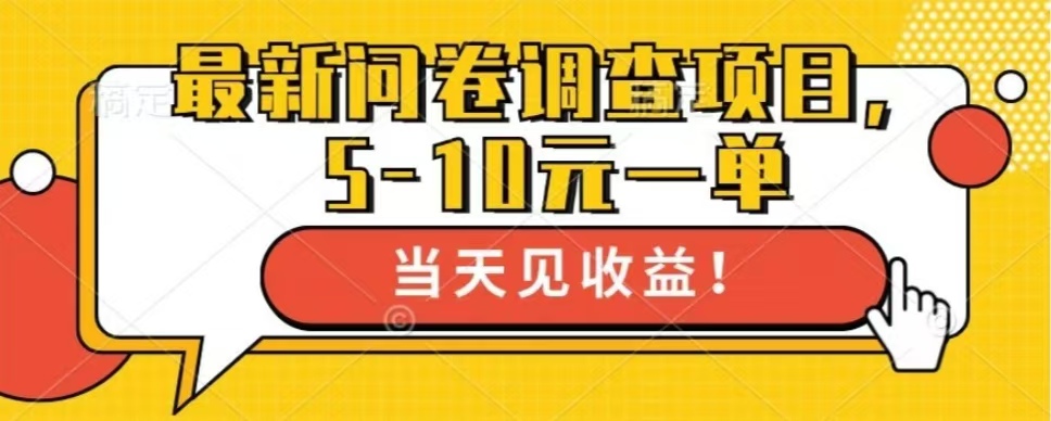 最新问卷调查项目，共12个平台，单日零撸100＋-网赚资源网