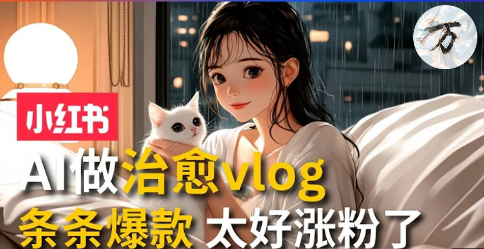 AI治愈系vlog动画视频，小红书7天 涨粉破千，商单报价1500+，0成本制作，日入2000+，有手就会 -网赚资源网