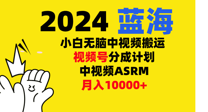 小白无脑复制-中视频视频号-分成计中视频ASRM-网赚资源网