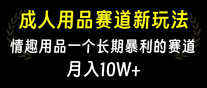大人用品赛道新玩法，情趣用品一个长期暴利的赛道，月入10W+-网赚资源网