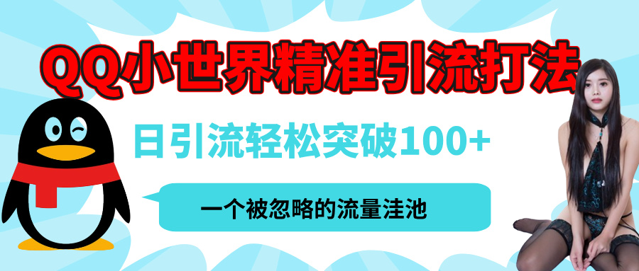 QQ小世界，被严重低估的私域引流平台，流量年轻且巨大，实操单日引流100+创业粉，月精准变现1W+-网赚资源网
