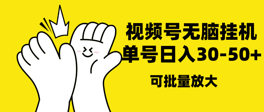 视频号无脑挂机，单号30-50+，可批量放大-网赚资源网