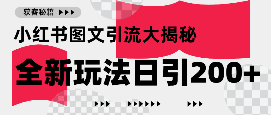 小红书图文引流，只需一张图片即可撬动百万流量，日引200+创业粉-网赚资源网