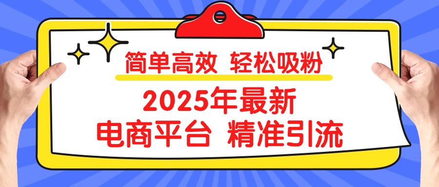 2025年最新电商平台精准引流 简单高效 轻松吸粉-网赚资源网