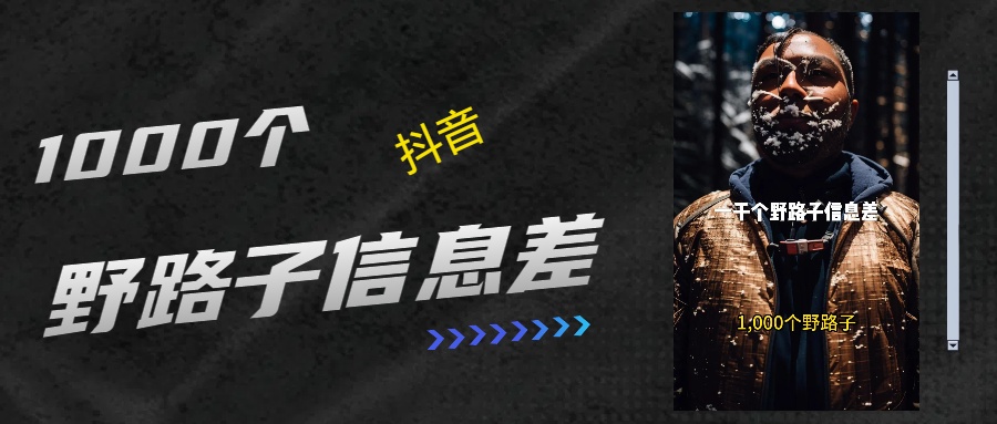 抖音一千个野路子信息差最新玩法教程引流＋变现的玩法具体拆解-网赚资源网