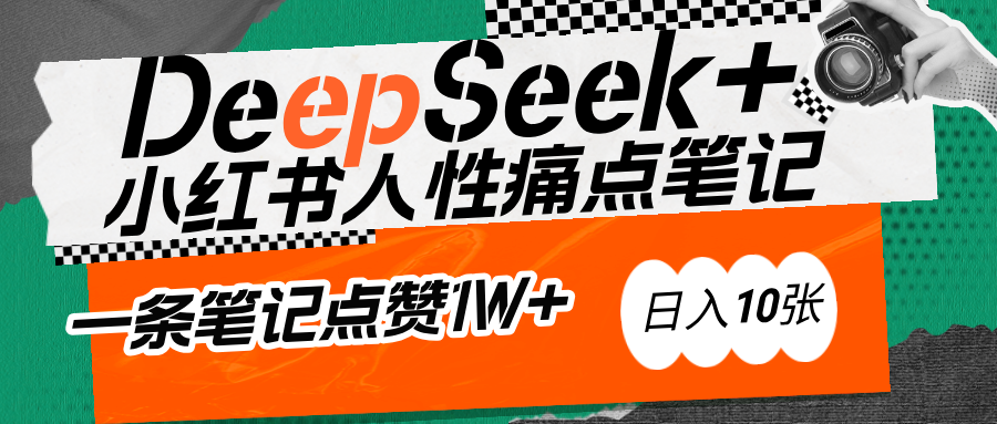 AI赋能小红书爆款秘籍：用DeepSeek轻松抓人性痛点，小白也能写出点赞破万的吸金笔记-网赚资源网