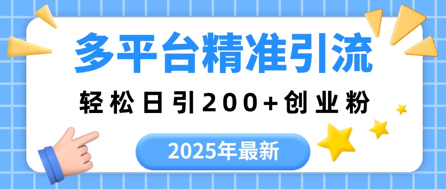 2025年最新多平台精准引流，轻松日引200+-网赚资源网