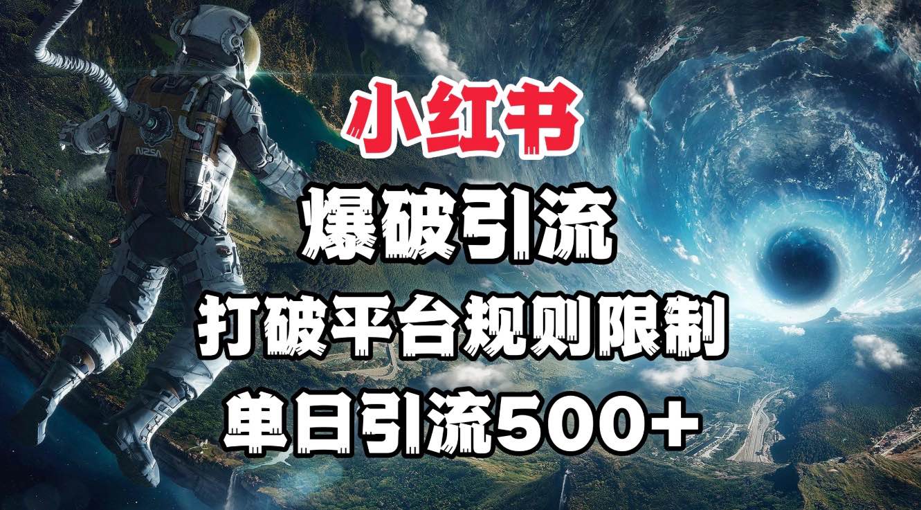 小红书爆破引流，打破平台的规则限制，单日引流500+精准粉-网赚资源网