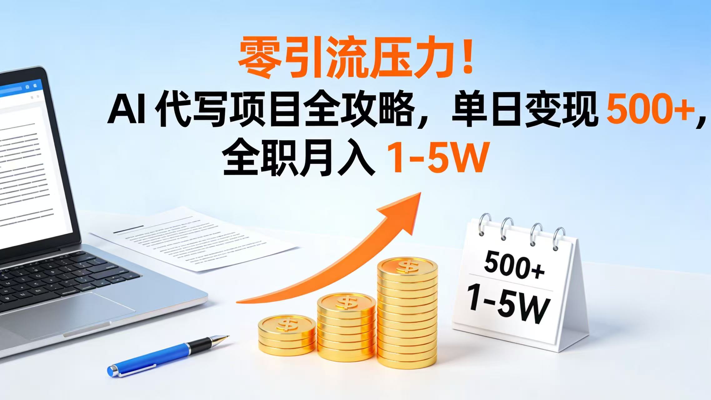 零引流压力!AI 代写项目全攻略,单日变现 500+,全职月入 1-5W-网赚副业网