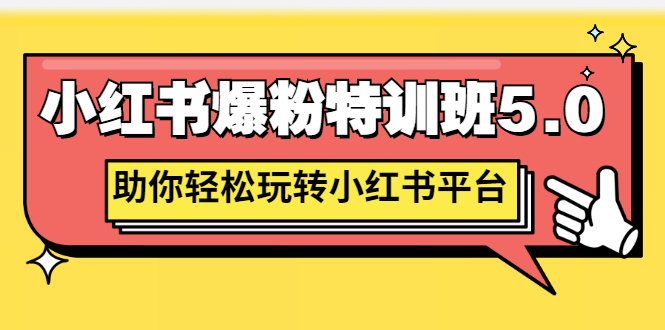 【副业项目3154期】小红书爆粉特训班5.0，助你轻松玩转小红书平台价值1380元-网赚资源网