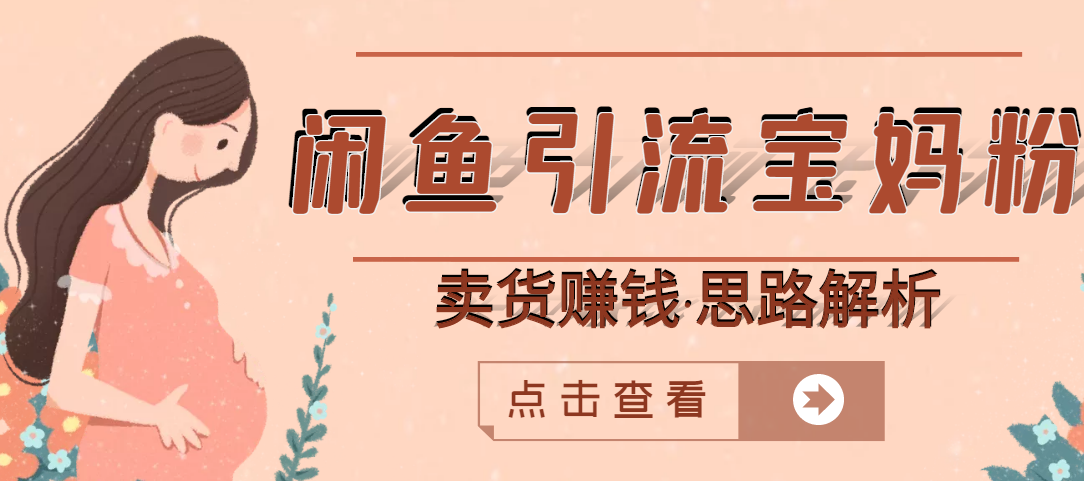 【副业项目3271期】月赚4000的闲鱼赚钱项目实操教程 （通过闲鱼引流宝妈粉卖货的副业项目）-网赚资源网
