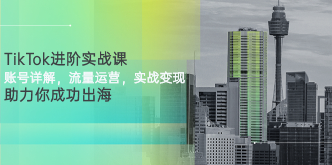 【副业项目3307期】TikTok进阶实战课：账号详解+流量运营+实战变现(tiktok怎么运营)-网赚资源网