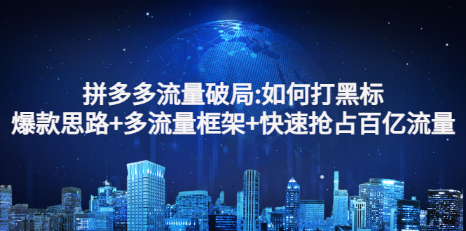 【副业项目3326期】拼多多快速抢占百亿流量的爆款思路（拼多多如何打黑标）-网赚资源网