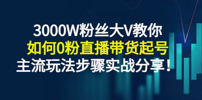 【副业项目3337期】千万粉丝大V教你0粉丝怎么直播带货（0粉丝直播主流玩法步骤实战分享）-网赚资源网