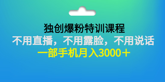 【副业项目3363期】一部手机月入3000的抖音不露脸吸粉课程（抖音不露脸不直播怎么赚钱）-网赚资源网