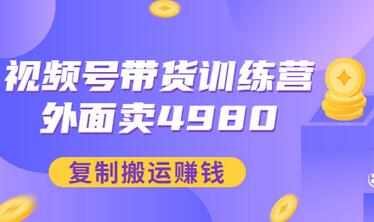 【副业项目3496期】外面卖4980【盗坤：视频号带货训练营】复制搬运赚钱（附电公商园文件）-网赚资源网