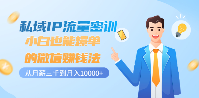 【副业项目3538期】私域IP流量密训：小白也能爆单的微信赚钱法（如何利用微信做好营销）-网赚资源网