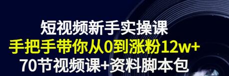 【副业项目3562期】短视频新手实操课：新手做短视频的整个步骤，手把手带你从0到涨粉12w+-网赚资源网