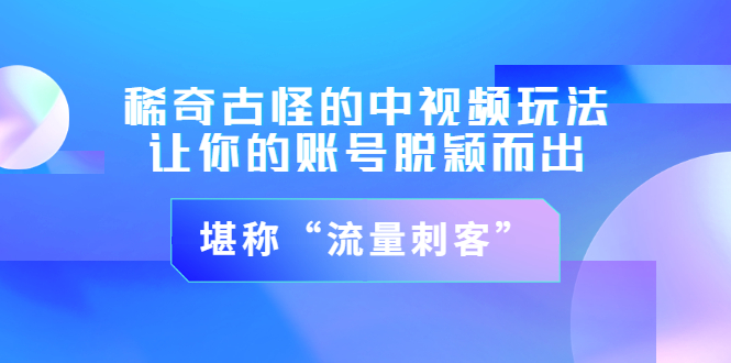 【副业项目3652期】稀奇古怪的中视频玩法，让你的账号脱颖而出，堪称“流量刺客”（图文+视频)-网赚资源网