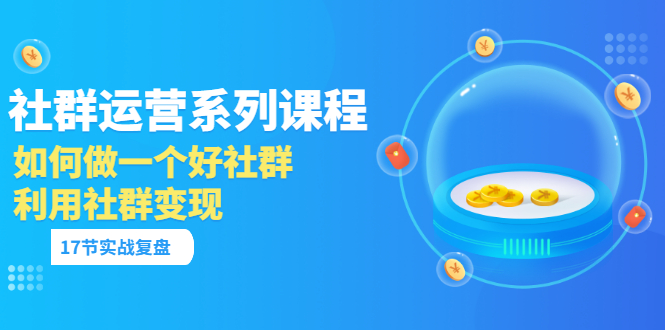 【副业项目3742期】如何做好社群运营，利用社群变现（17节实战复盘）-网赚资源网
