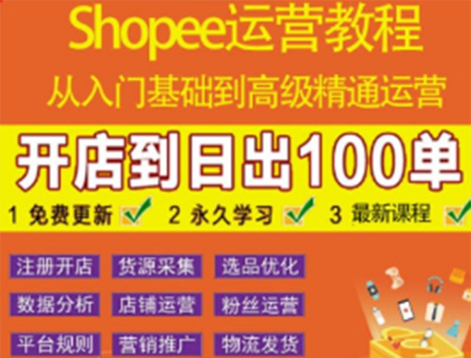 【副业项目3786期】shopee运营教程：从入门基础到高级精通，开店到日出100单（全套课程）-网赚资源网