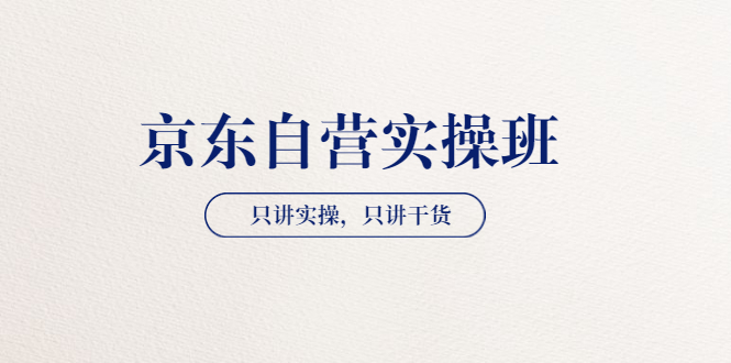 【副业项目3903期】京东自营实操班，只讲实操，只讲干货（28小时课程-共2期）-网赚资源网
