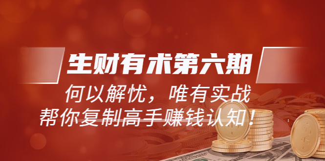 【副业项目3919期】《生财有术第六期-同步更新》何以解忧，唯有实战，帮你复制高手赚钱认知-网赚资源网