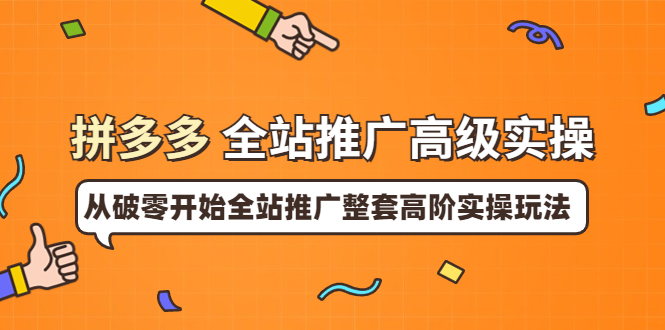 【副业项目4007期】拼多多全站推广高级实操：从破零开始全站推广整套高阶实操玩法-网赚资源网