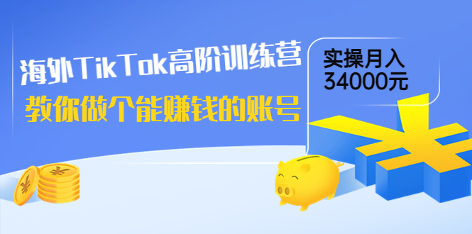 【副业项目4025期】海外TikTok高阶训练营：教你做个能赚钱的账号，实操月入34000元-网赚资源网