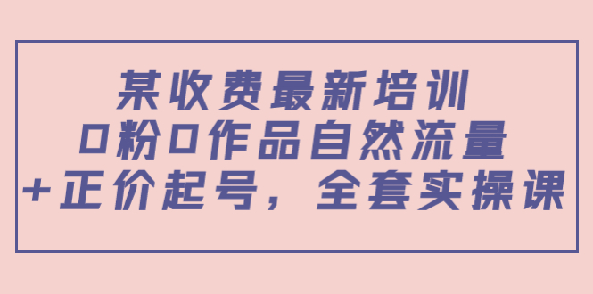 【副业项目4039期】某收费最新培训：0粉0作品自然流量+正价起号，全套实操课-网赚资源网