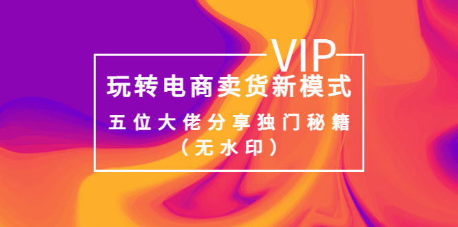 【副业项目4064期】玩转电商卖货新模式，五位大佬分享独门秘籍（无水印）-网赚资源网