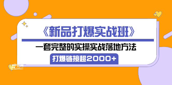【副业项目4088期】《新品打爆实战班》一套完整的实操实战落地方法，打爆链接超2000+（38节课)-网赚资源网
