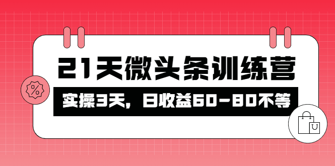 【副业项目4428期】21天微头条训练营：实操3天，日收益60-80不等-网赚资源网