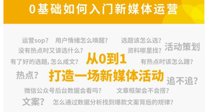 【副业项目4569期】新媒体运营系列课：课程零基础入门，解锁高薪职业必备的四项技能-网赚资源网