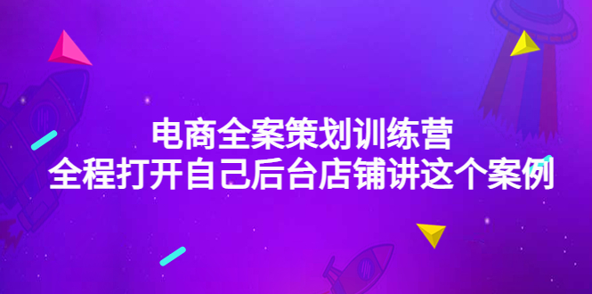 【副业项目4551期】电商全案策划训练营：全程打开自己后台店铺讲这个案例（9节课时）-网赚资源网