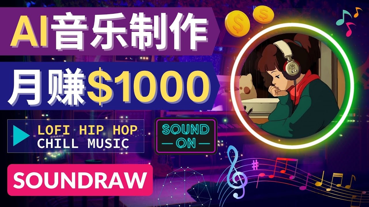 【副业项目4535期】无需任何音乐基础： 使用AI软件制作Lofi Hip Hop Chill Music 月赚1000美元-网赚资源网