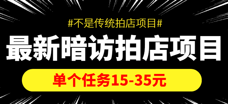 【副业项目4453期】【信息差项目】最新暗访拍店项目，单个任务15-35元（不是传统拍店项目）-网赚资源网