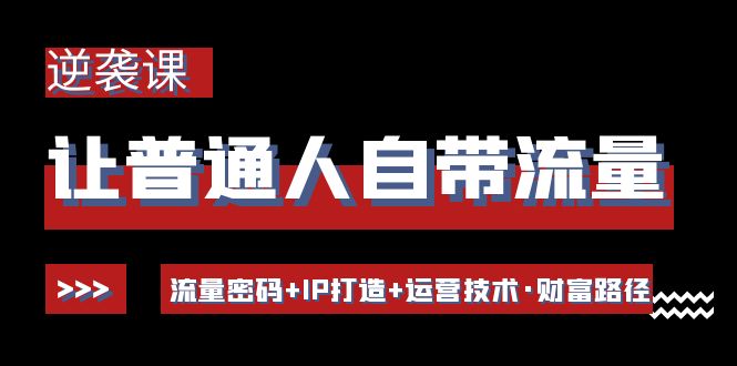 【副业项目4534期】让普通人自带流量的逆袭课：流量密码+IP打造+运营技术·财富路径-网赚资源网