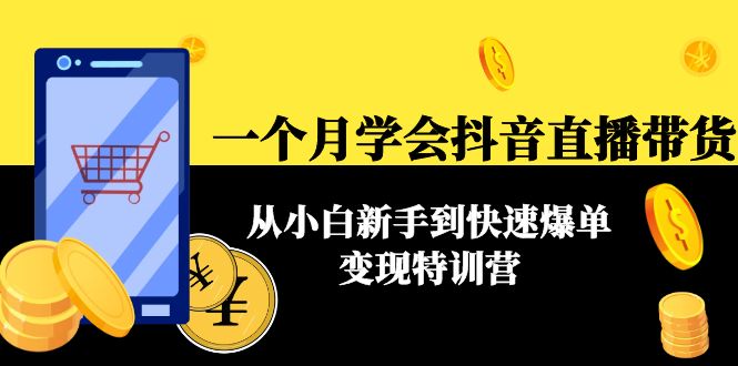【副业项目4577期】一个月学会抖音直播带货：从小白新手到快速爆单变现特训营(63节课)-网赚资源网
