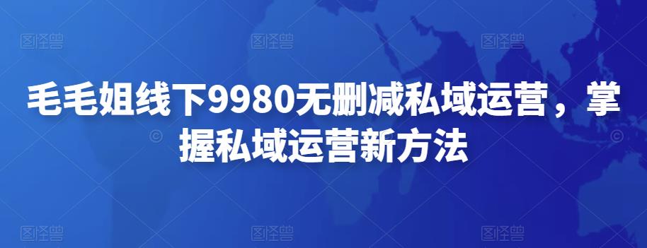 【副业项目4650期】毛毛姐线下9980无删减私域运营，掌握私域运营新方法-网赚资源网