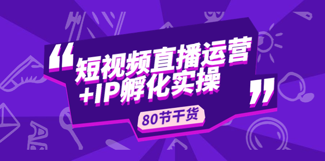 【副业项目5165期】短视频直播运营+IP孵化实战：80节干货实操分享-网赚资源网