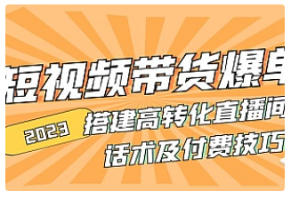 【副业项目5014期】2023短视频带货爆单 搭建高转化直播间 话术及付费技巧-网赚资源网