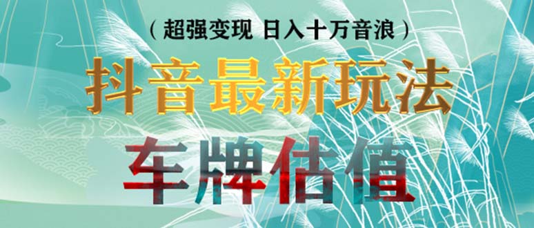 【副业项目5369期】抖音最新无人直播变现直播车牌估值玩法项目 轻松日赚几百+【详细玩法教程】-网赚资源网