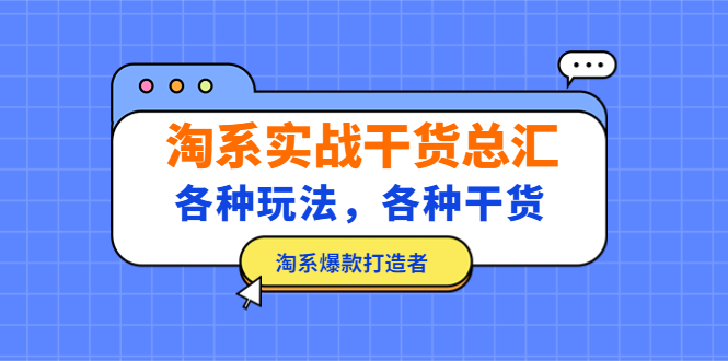 【副业项目5238期】淘系实战干货总汇：各种玩法，各种干货，淘系爆款打造者-网赚资源网
