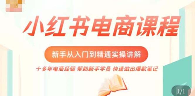 【副业项目5223期】小红书电商新手入门到精通实操课，从入门到精通做爆款笔记，开店运营-网赚资源网