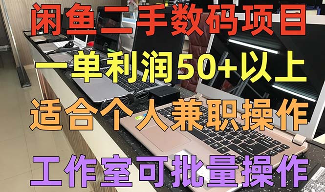 【副业项目5404期】闲鱼二手数码项目，个人副业低保收入一单50+以上，工作室批量放大操作-网赚资源网