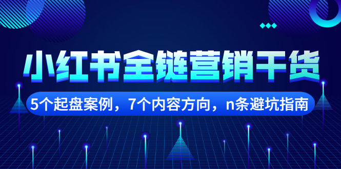 【副业项目2726期】小红书全链营销干货，5个起盘案例，7个内容方向，n条避坑指南-网赚资源网