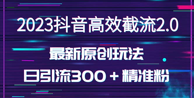 【副业项目5421期】日引300＋创业粉，独家抖音高效截流2.0玩法（价值1280）-网赚资源网