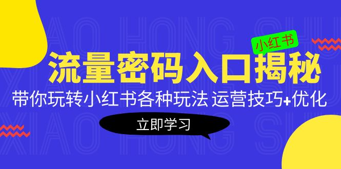 【副业项目5322期】小红书流量密码入口揭秘：带你玩转小红书各种玩法 运营技巧+优化-网赚资源网