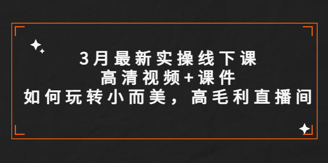【副业项目5675期】3月最新实操线下课高清视频+课件，如何玩转小而美，高毛利直播间-网赚资源网